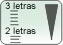 Lista ordenada por número de letras, cada palabra debajo de la otra en una columna y en orden descendiente