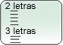 Lista ordenada por número de letras, cada palabra debajo de la otra en una columna y en orden ascendente
